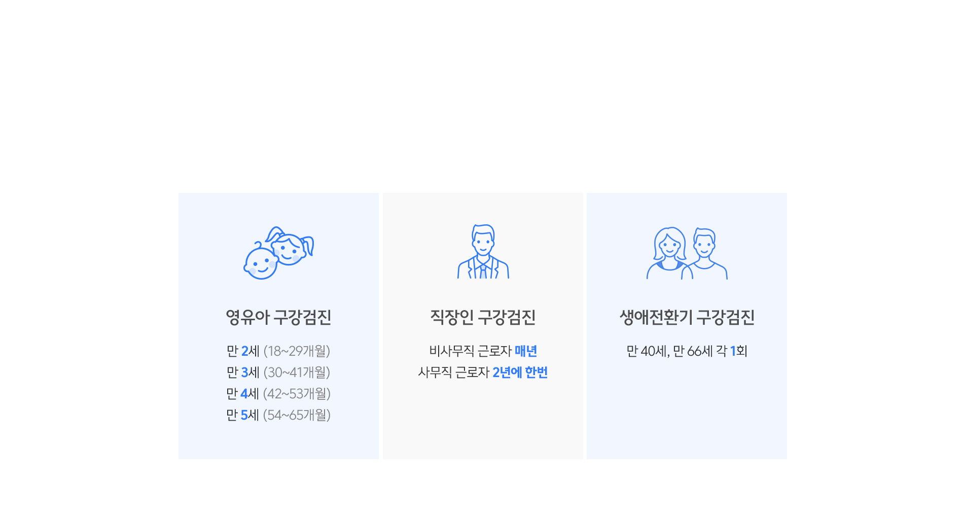 영유아 | 직장인 | 생애전환기 구강검진